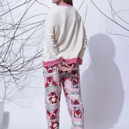 NEUDIS Cream & Pink Printed Night Suit image 2