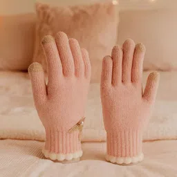 LOOM LEGACY Women Winter Wear Touchscreen Woollen Gloves-image-55