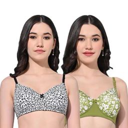 FIMS Black & Green Printed Bras - Pack Of 2-picture-4