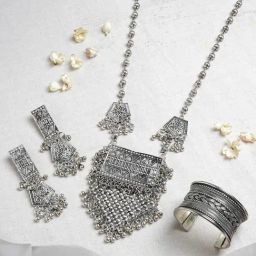 Teejh Pitara Collection Ambali Oxidized Jewellery Set-picture-14