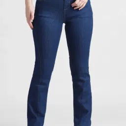 Only Dark Blue Cotton Mid Rise Jeans-picture-10