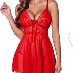 GuSo Shopee Women Pink Nylon Baby Dolls-picture-2
