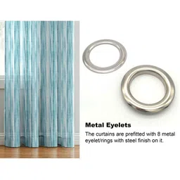 Aura Blue & White 2 Pieces Abstract Printed Linen Door Curtains image 4