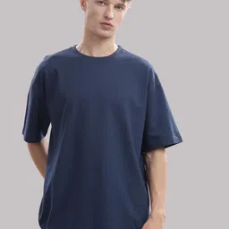 OUTLAWS Men Solid Round Neck Cotton Relaxed Fit T-shirt-image-20