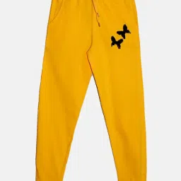Kiddopanti Girls Mustard & Navy Embellished Trackpants (Pack Of 2) image 3