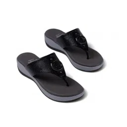 Coral Haze Black Vegan Leather Women Sandals-picture-15