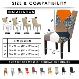 Story@Home Polyester Spandex Yellow Geometric Chiar Cover image 4