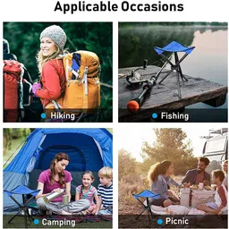 marrone Portable Small Three-Leg Stool Folding Chair Beach Chair Fishing Stool for Outdoor Camping, Tripod for Camping & Travelling, Portable & Foldable image 5
