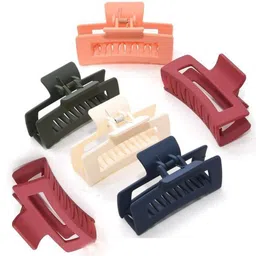 LEKZOW Women Set of 6 Matt Finished Claw Clip-picture-41