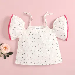 Kookie Kids Cold Shoulder Sleeves Printed Top - Pink-picture-20