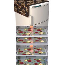 Dakshya Industries Fridge Top Cover and Fridge Mat Combo Set of 5-picture-33