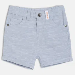 MINI KLUB Cotton Woven Textured Shorts - Blue-image-55