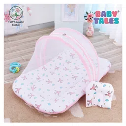 Baby Tales Muslin Baby Bedding With Mosquito Net - Pink-image-88