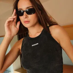 Bonkers Corner Women Solid Round Neck Cotton Slim Fit T-shirt-image-84