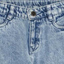 Pantaloons Junior Cotton Heart Designed Jeans - Blue image 3