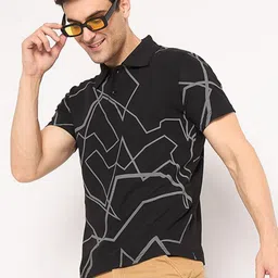 KASMA Men Printed Polo Collar T-shirt-image-9