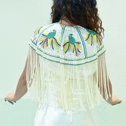 ODETTE Women Party Crop Button Shrug image 2