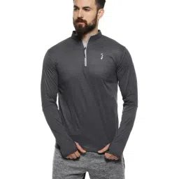 Campus Sutra Grey Henley Polyester T-Shirt-picture-35