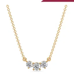 EMORI 18k (750) Triple Solitaire Lab Grown Diamond Necklace for Women-image-17