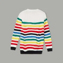 Fame Forever by Lifestyle Boys Multicolor Striped Full Sleeves Sweater image 2