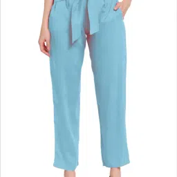 PATRORNA Light Blue High Rise Relaxed Fit Trousers-picture-15