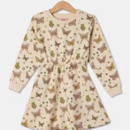 R&B Kids Beige Printed Regular Fit Dress-picture-16