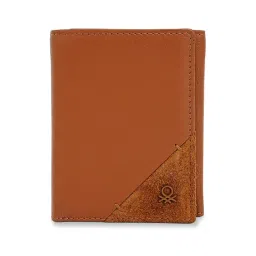 United Colors of Benetton Tan Errigal Leather Tri-Fold Wallet-picture-26