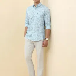 Allen Solly Blue Slim Fit Printed Shirt image 5