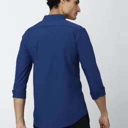 Peter England Blue Regular Fit Texture Shirt image 2