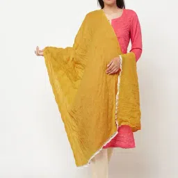 FabBasics by Fabindia Yellow Cotton Dupatta-picture-37