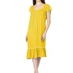 PATRORNA Mustard Night Dress-image-5
