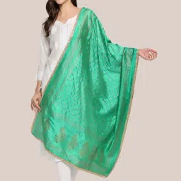 Dupatta Bazaar Green Zari Work Dupatta-picture-32