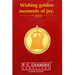 P.C. Chandra Jewellers 24k (999) 10gm Yellow Gold Balaji Coin Pendant-image-87
