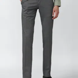 Van Heusen Grey Slim Fit Texture Trousers-picture-20