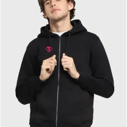 Bewakoof Black Regular Fit Printed Hooded Sweatshirt-picture-23