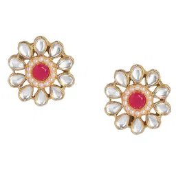 Anouk Gold-Plated And Green Kundan Studded And Beaded Choker Necklace And Earrings image 3