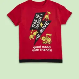 Pantaloons Junior Kids Red Cotton Printed T-Shirt-picture-15