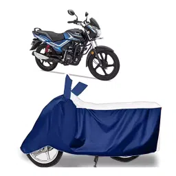 Auto Pearl Two Wheeler Cover for TVS Star City - White, Blue-picture-31