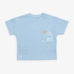 HOP Baby by Westside Light Blue Waffle-Textured Cotton T-Shirt-picture-39
