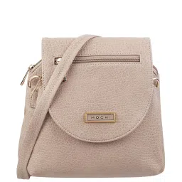 Mochi Beige Solid Medium Sling Handbag image 1