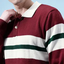 glitchez Striped Spread Collar Relaxed Pullover image 5