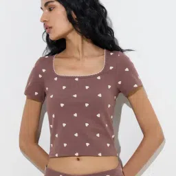 Superstar by Westside Dark Brown Printed Cotton-Blend Top-picture-13