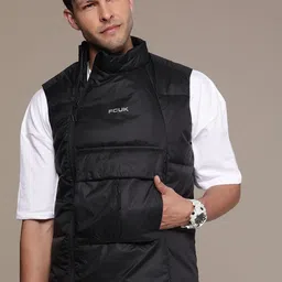 FCUK Men Solid Tailored Jacket image 2