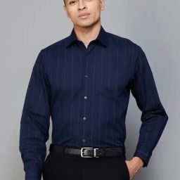 Code by Lifestyle Navy Slim Fit Striped Shirt-picture-25
