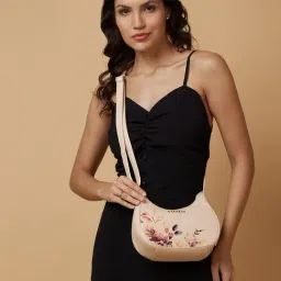 Caprese Brown Alaya Printed Medium Leather Cross Body Bag-picture-36