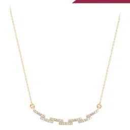 EMORI 18k (750) Yellow Gold Sleek Lab Grown Diamond Necklace for Women-image-79