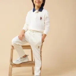 U.S. Polo Assn. Boys White Cotton Joggers image 5