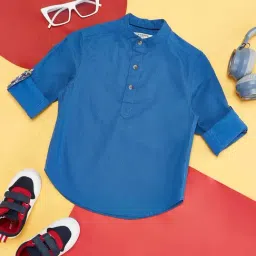 Pantaloons Junior Blue Cotton Regular Fit Full Sleeves Shirt-picture-16