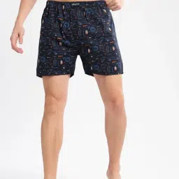 showoffff Showoff Navy Blue Cotton Slim Fit Printed Boxers-picture-36