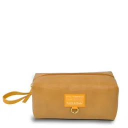 Smith & Blake Unisex Pu Solid Beige Pouch image 1